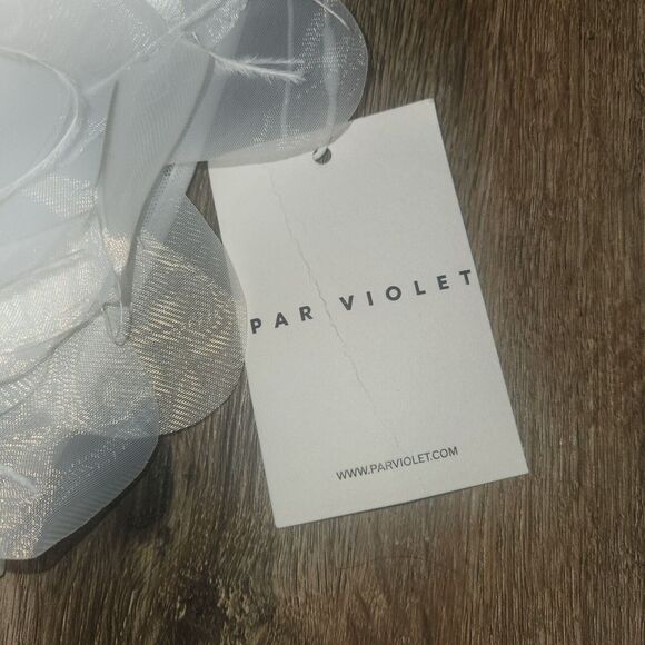 NWT Par‎ Violet Top Size Medium Tribute Bustier White Zip Back Designer - Picture 5 of 12